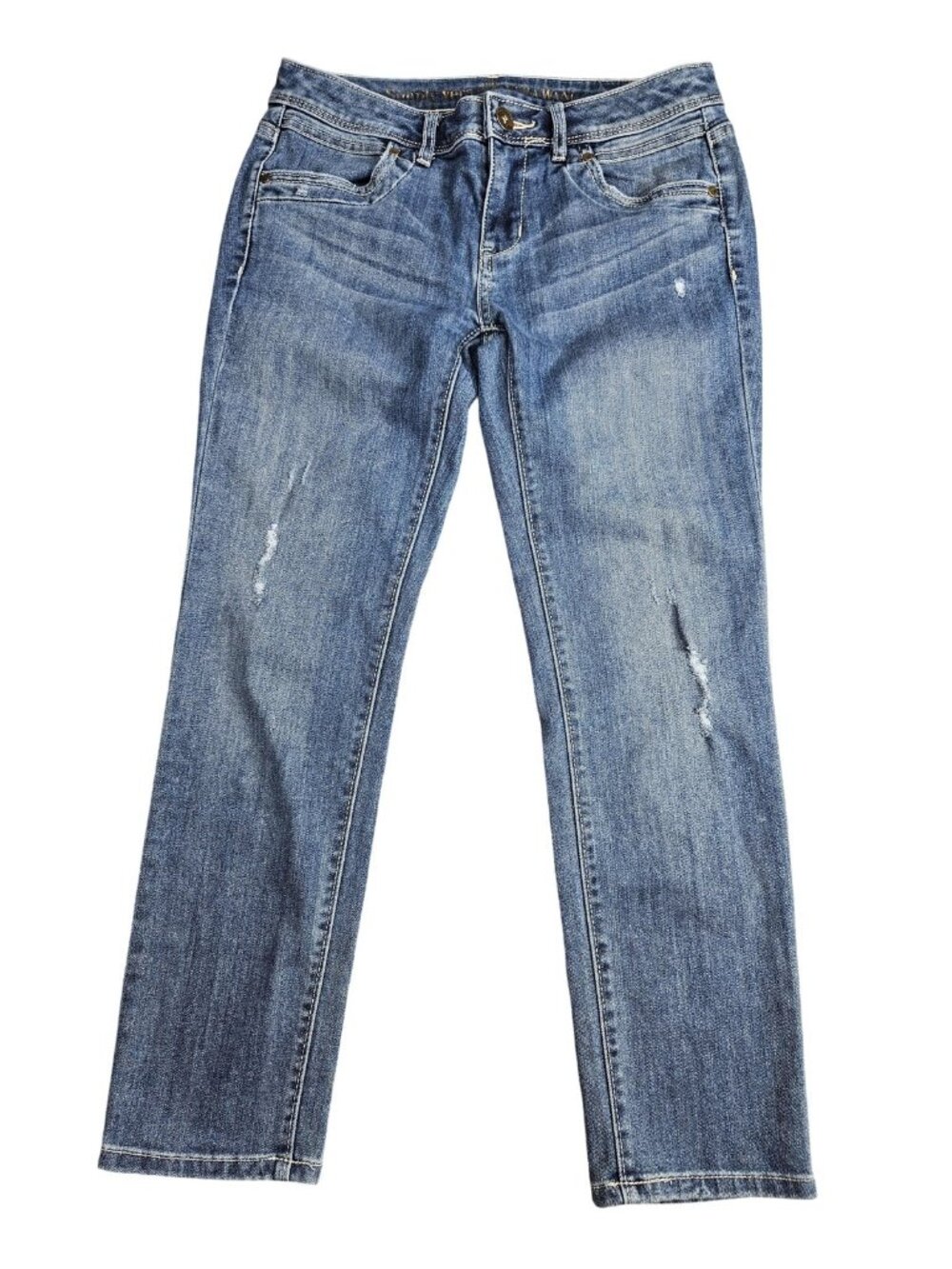 Simply Vera Vera Wang Skinny Ankle Jeans Womens 0 Blue Med Wash Mid Rise Stretch